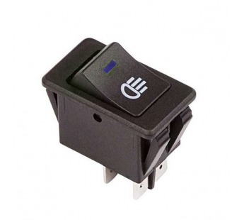 Переключатель автомобильный с индикацией ASW-17D on-off, 4 контакта 35A,12V (синий светодиод)#2137999