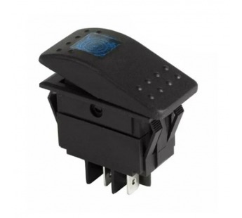Переключатель клавишный с подсветкой RK1-06N on-off, 4 контакта,12V 35A (синий индикатор)#2137992