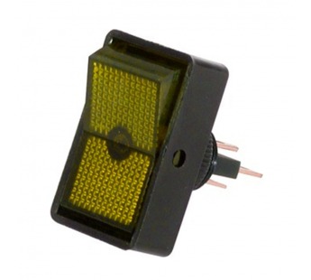 Переключатель с подсветкой ASW-11D on-off, 3 контакта, 20A,12V (жёлтый)#1704545