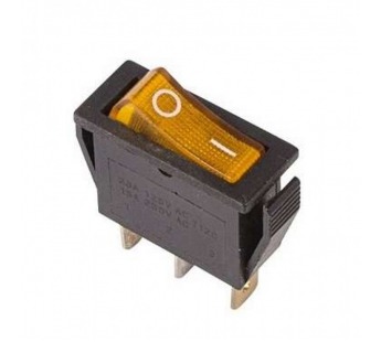 Переключатель RWB-403 (IRS-101-1C, KCD3-101/N) on-off 3 контакта 15А, 250В (жёлтый)#1690504