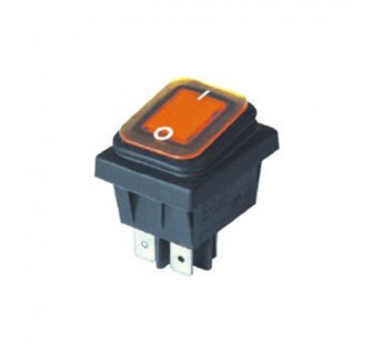 Переключатель клавишный с подсветкой и влагозащитой KCD4-130/4PN FS on-off 4 контакта 15A, 250В (жёл#2135641