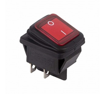 Переключатель клавишный с подсветкой и влагозащитой KCD4-130/4PN FS on-off 4 контакта 15A, 250В (кра#2135643