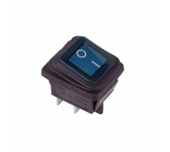 Переключатель клавишный с подсветкой и влагозащитой KCD4-130/4PN FS on-off 4 контакта 15A, 250В (син#2135644