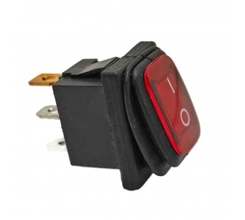 Переключатель с влагозащитой KCD1-106/3PN FS on-off 3 контакта 6А, 220В (красный)#2135646