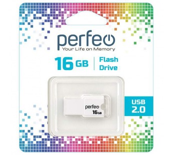 Perfeo USB 16GB M01 White#1692600