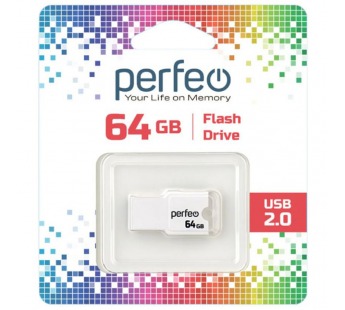 Perfeo USB 64GB M01 White#1692595