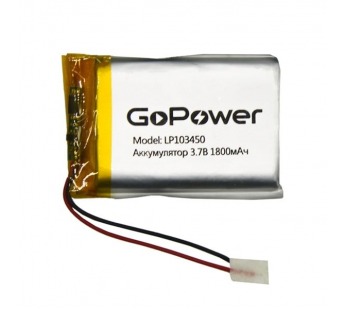 Аккумулятор Li-Pol LP103450 PK1 3.7V 1800mAh (толщ.1,0мм, шир.34мм, дл.50мм) "GoPower"#2076031