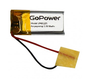 Аккумулятор Li-Pol LP401225 PK1 3.7V 90mAh (толщ.4,0мм, шир.12мм, дл.25мм) "GoPower"#1898982