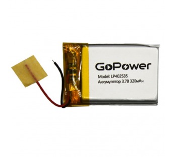 Аккумулятор Li-Pol LP402535 PK1 3.7V 320mAh (толщ.4,0мм, шир.25мм, дл.35мм) "GoPower"#1898610
