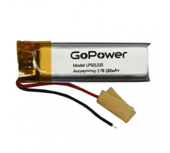 Аккумулятор Li-Pol LP501335 PK1 3.7V 180mAh (толщ.5,0мм, шир.13мм, дл.35мм) "GoPower"#1898935