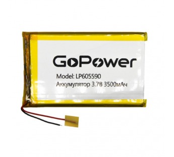 Аккумулятор Li-Pol LP605590 PK1 3.7V 3500mAh (толщ.6,0мм, шир.55мм, дл.90мм) "GoPower"#1898606
