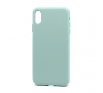 Чехол Silicone Case без лого для Apple iPhone XS Max (полная защита) (017) голубой#1690884