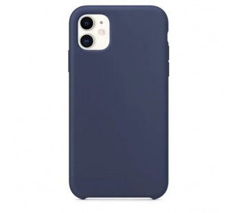 Жесткий силиконовый чехол Soft Touch с микрофиброй для iPhone 11 (темно-синий)#1691142