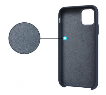 Жесткий силиконовый чехол Soft Touch с микрофиброй для iPhone 11 (темно-синий)#1691143