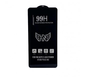 Защитное стекло Xiaomi Redmi Note 9 4G/Poco M3 (2020) (Premium Full 99H) Черное#1696570
