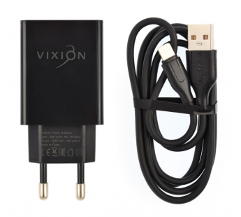 СЗУ VIXION L4i (1-USB/1A) + Lightning кабель 1м (черный)#1698034