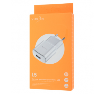 СЗУ VIXION L5 (1-USB/2.1A) (белый)#1697962