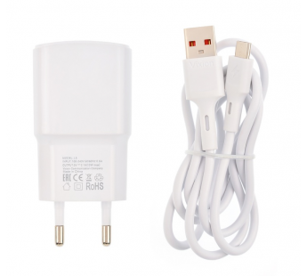 СЗУ VIXION L5m (1-USB/2.1A) + micro USB кабель 1м (белый)#1697999