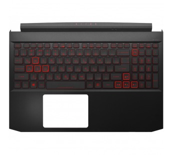 Топ-панель для Acer Nitro 5 AN515-45 чёрная с красной подсветкой (узкий шлейф клавиатуры)#1931696