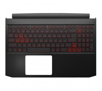 Топ-панель для Acer Nitro 5 AN515-55 чёрная с красной подсветкой (узкий шлейф клавиатуры)#1918894