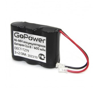 Аккумулятор для радиотелефона T279 (600 mAh 3.6V) 3x2/3AA Ni-Mh "GoPower"#1816828