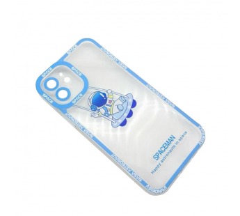 Чехол iPhone 12 (Full Camera/Космонавт) Силикон Прозрачный 1.5mm#1698606
