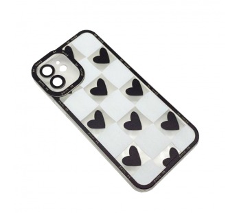 Чехол iPhone 12 (Full Camera/Сердце) Силикон Прозрачный 1.5mm#1698603