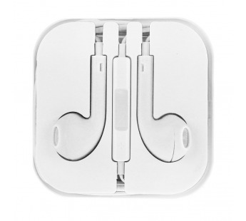 Наушники с микрофоном Apple iPhone (3.5 mm jack) Copi (с лого) белые в блистере#1735339