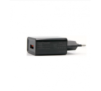 Адаптер постоянного тока 220В с выходом 1гн.USB 5V, 2,4A, 12W, чёрный GP1U "GoPower"#1941686