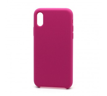 Чехол Silicone Case без лого для Apple iPhone X/XS (054) темно розовый#1705093