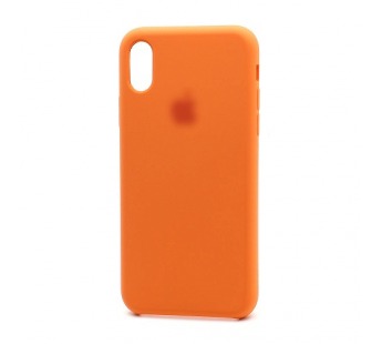 Чехол Silicone Case с лого для Apple iPhone XS Max (002) оранжевый#1705135