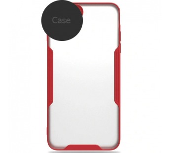                             Чехол силикон-пластик Realme C21Y прозрачный с окантовкой красный*#1707060