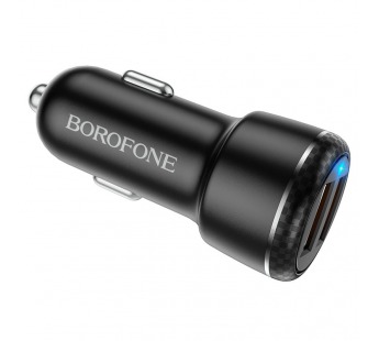 Адаптер автомобильный Borofone BZ17 2USB, 3,4A  2гн.USB QC3.0, (черный)#1716489