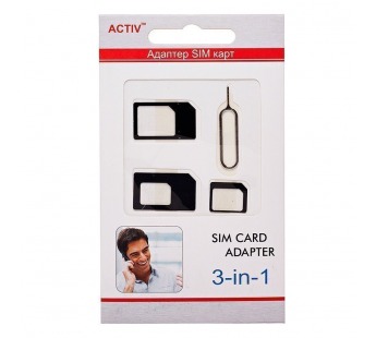 Адаптер для SIM адаптер Activ 3 в 1 (nano/micro/mini)(black)#157743