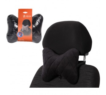 Подушка-косточка на подгол. " Алькантара" ткань, 1шт., черная#1860788