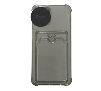 Чехол с кармашком противоударный для Samsung Galaxy A11/M11 прозрачный черный#1711983