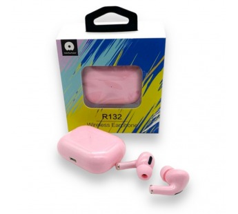 Беспроводные наушники Bluetooth WUW R132 (TWS/вакуумные) Розовые#1884697
