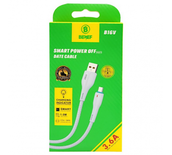 Кабель USB - TypeC DENMEN D16T 3.6A (белый) 1м#2118362