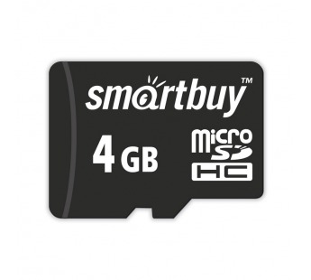 Карта памяти MicroSDHC  4GB SmartBuy, Class10, с адаптером SD#1757759