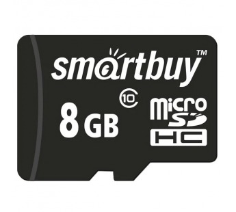 Карта памяти MicroSDHC  8GB SmartBuy, Class10, с адаптером SD#1757774