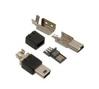 Штекер на кабель mini USB 5pin M-SP (собирается из 4-х частей)#2074774