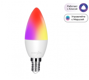 Умная лампочка Vixion SM04 RGB, 6500К, E14, 5Вт (белый)#1901885