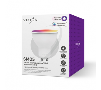 Умная лампочка Vixion SM05 RGB, 6500К, GU10, 5Вт (белый)#1901889