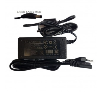 Блок питания импульсный  9,5В, 2,5А, 24Вт (штекер 1,7мм х 4,8мм.,гн.С7, 2pin, с сетевым шнуром)#2102932