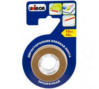 Клейкая лента канцелярская прозрачная19мм*10м "Unibob"#2110802