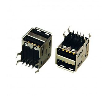 Гнездо на плату 2*USB-A (металл)#2074786