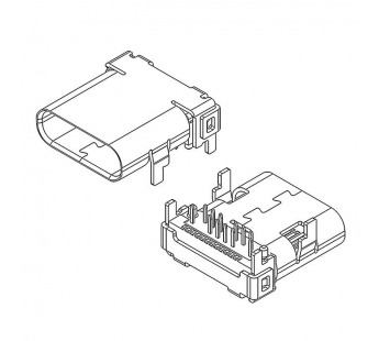 Гнездо на плату Type-C (USB 3.1) 24 контакта, 24PF-003#1974815