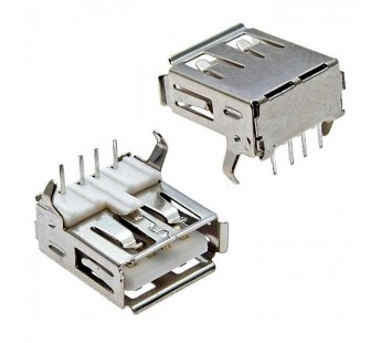 Гнездо на плату USB-A-1J (металл)#2074800