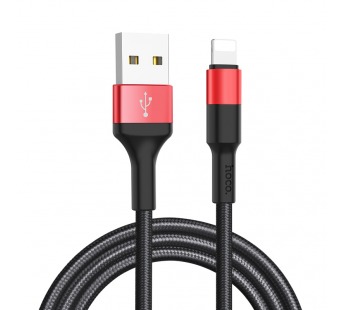 Кабель USB - Lightning HOCO X26 1.0m 2.0A (чёрно-красный), шт#1730500