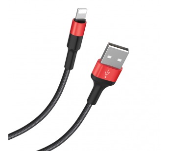Кабель USB - Lightning HOCO X26 1.0m 2.0A (чёрно-красный), шт#1730501